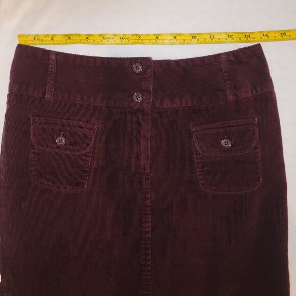 90s Y2K Vintage Parisian Designer High-Waisted Corduroy Mermaid Midi Skirt - Picture 4 of 7